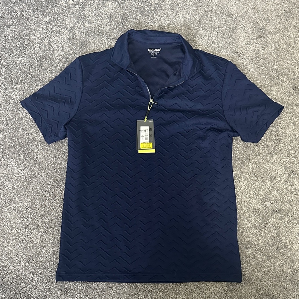Murano Performance Slim Fit Quarter Zip - Navy, Men’s Large